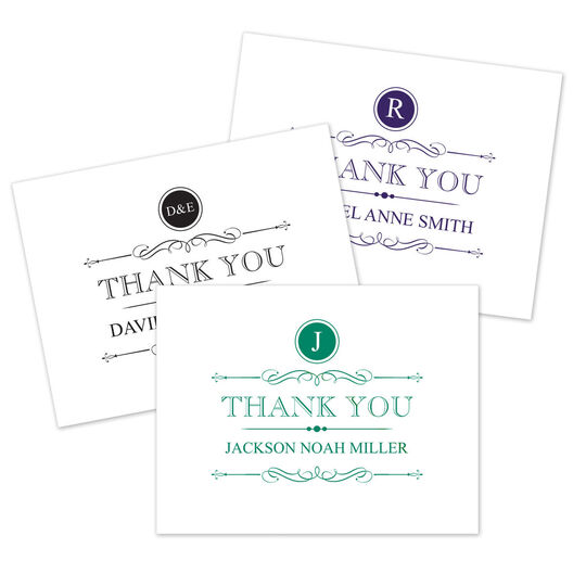 Vintage Thank You Folded Note Cards